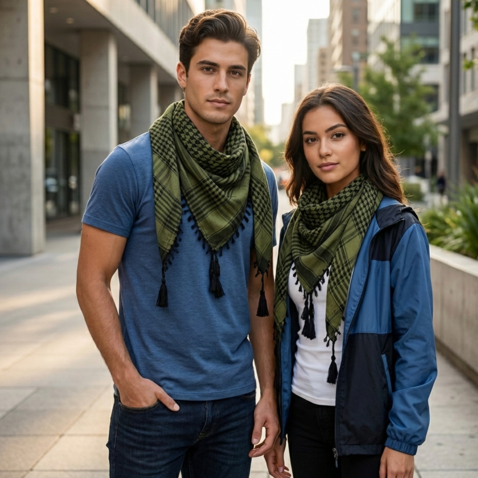 Military Shemagh Tactical Desert Scarf – Soft Woven Cotton Keffiyeh Head Wrap