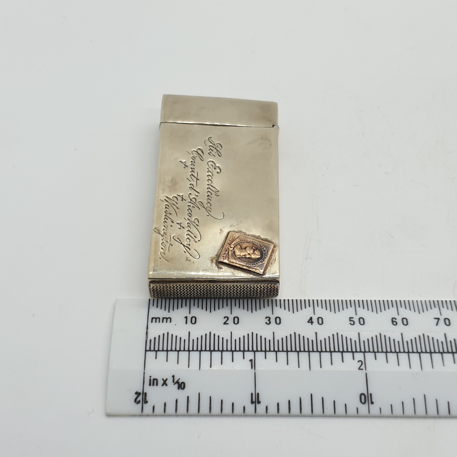 Gilt 900 Silver Envelope Form Novelty Vesta Case