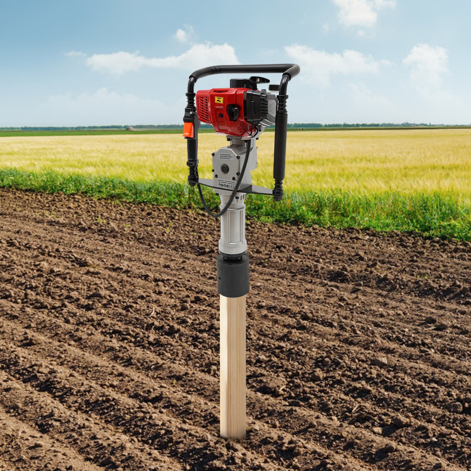 Mixed Oil Powered Pile Driver 52 CC Post Driver Two Stroke Post Driver Air Cool