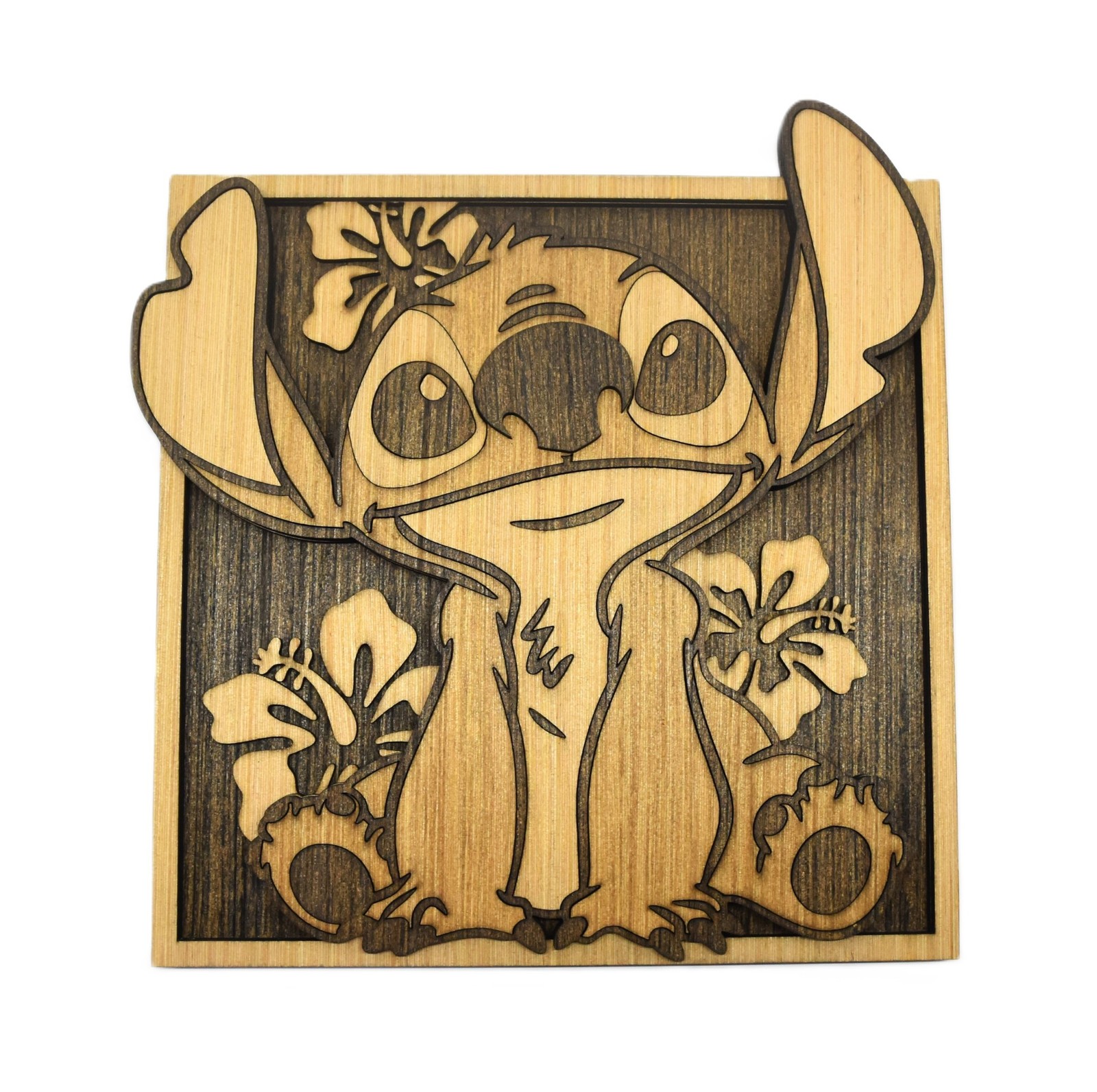 Lilo & Stitch Alien Layered Wood Wall Art Handmade Decoration Ohana Decoration
