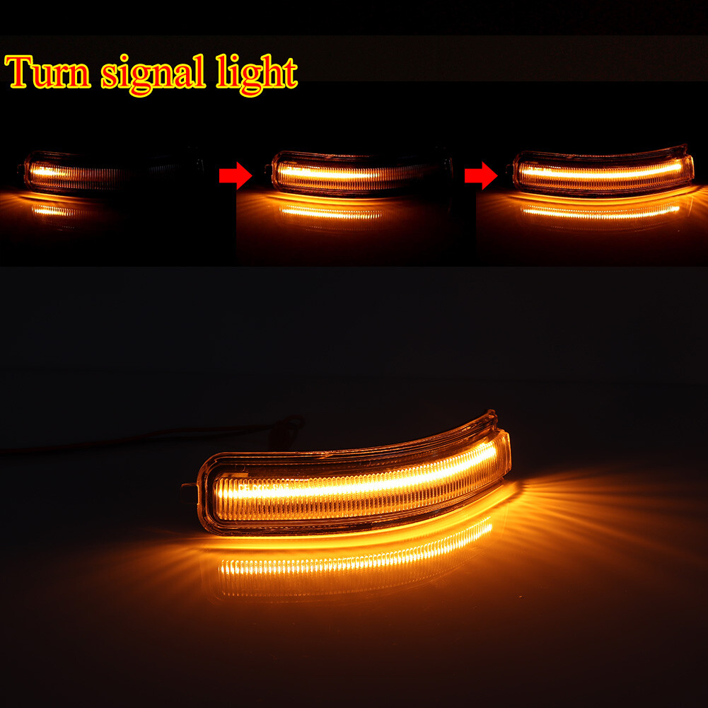 Clear Sequential Amber LED Side Mirror Signal Lights For 2009-2014 Nissan Maxima