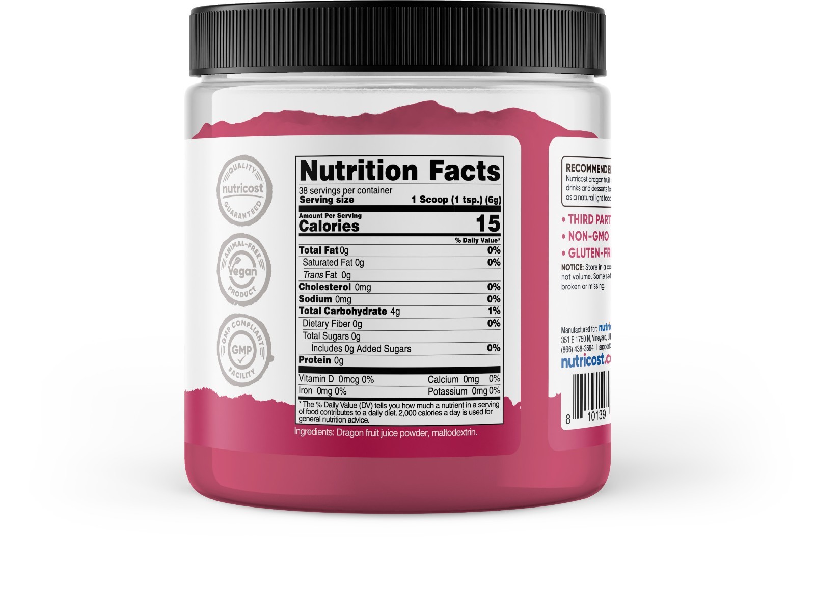 Nutricost Pantry Dragon Fruit Powder (8 oz) - Pitaya, Dried Dragon Fruit Juice