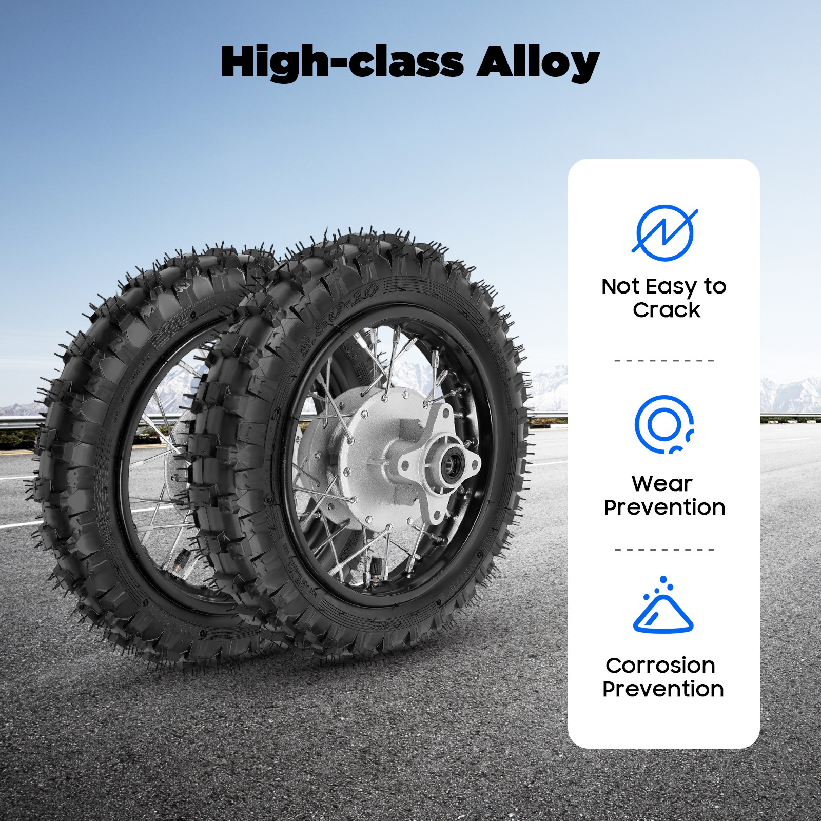 For Honda CRF50 XR50 BBR KLX 2.50-10 Front Rear Tire Rim Wheel Dirt Bike