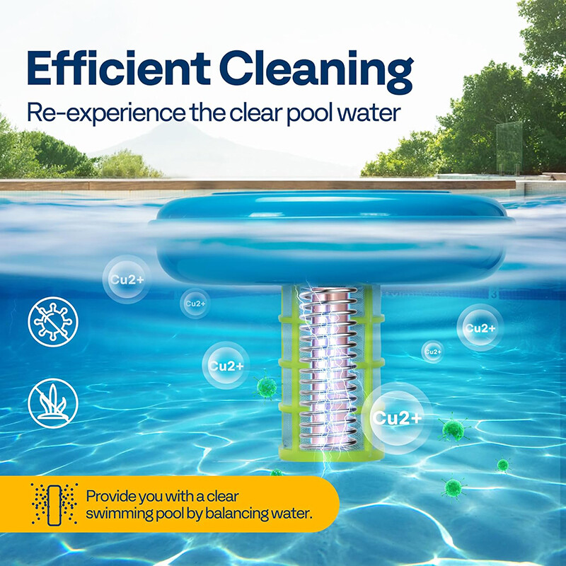 Solar Pool Ionizer Chlorine-Free Sun Shock & Water Purifier Up to 35,000 Gal