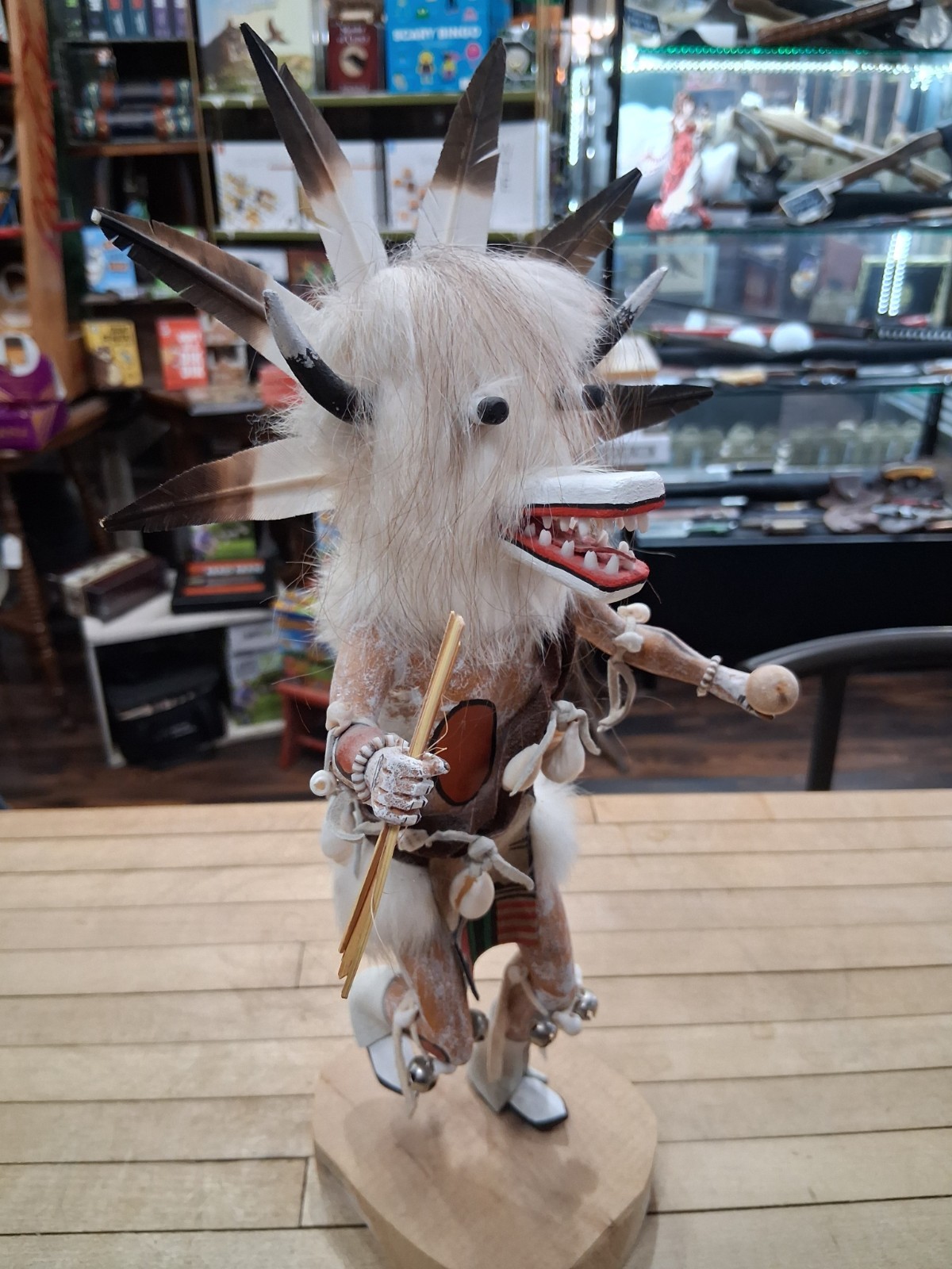 White Ogre Kachina Doll Hand Carved Hopi Style Figure