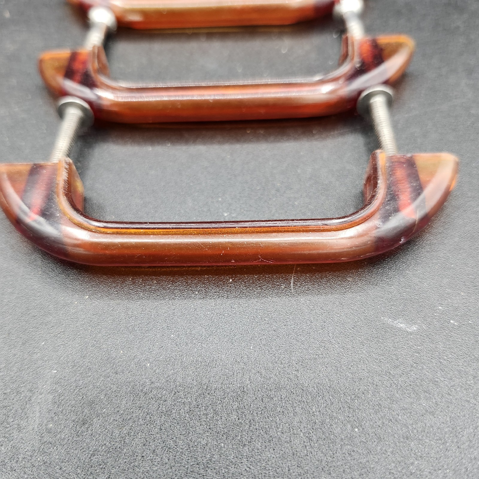 Lot Of 12 Vintage Art Deco Amber Bakelite Drawer Pulls 1930s/40s 3 1/8"OC