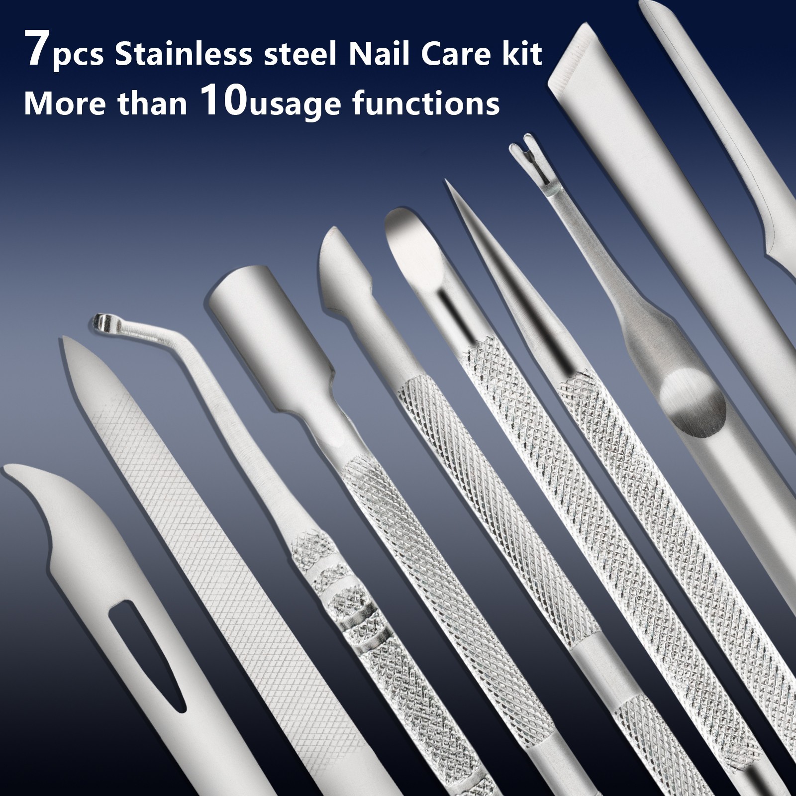 7PCS Stainless Steel Pedicure Tool Set - Foot & Toenail Care for Ingrown Nails