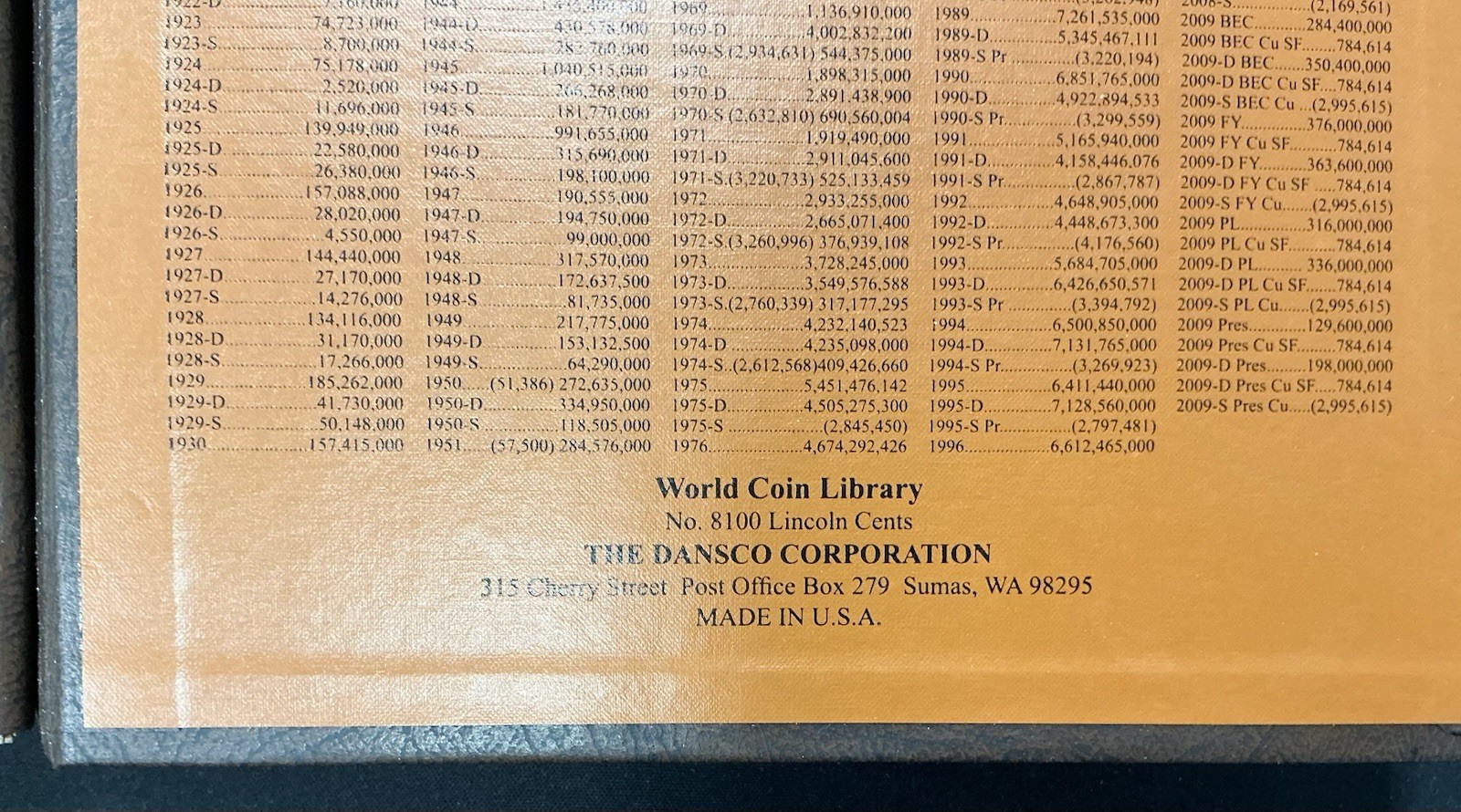 Dansco Album 8100 ~ Lincoln Cent Book 1909-2009 ~ Partially Complete!