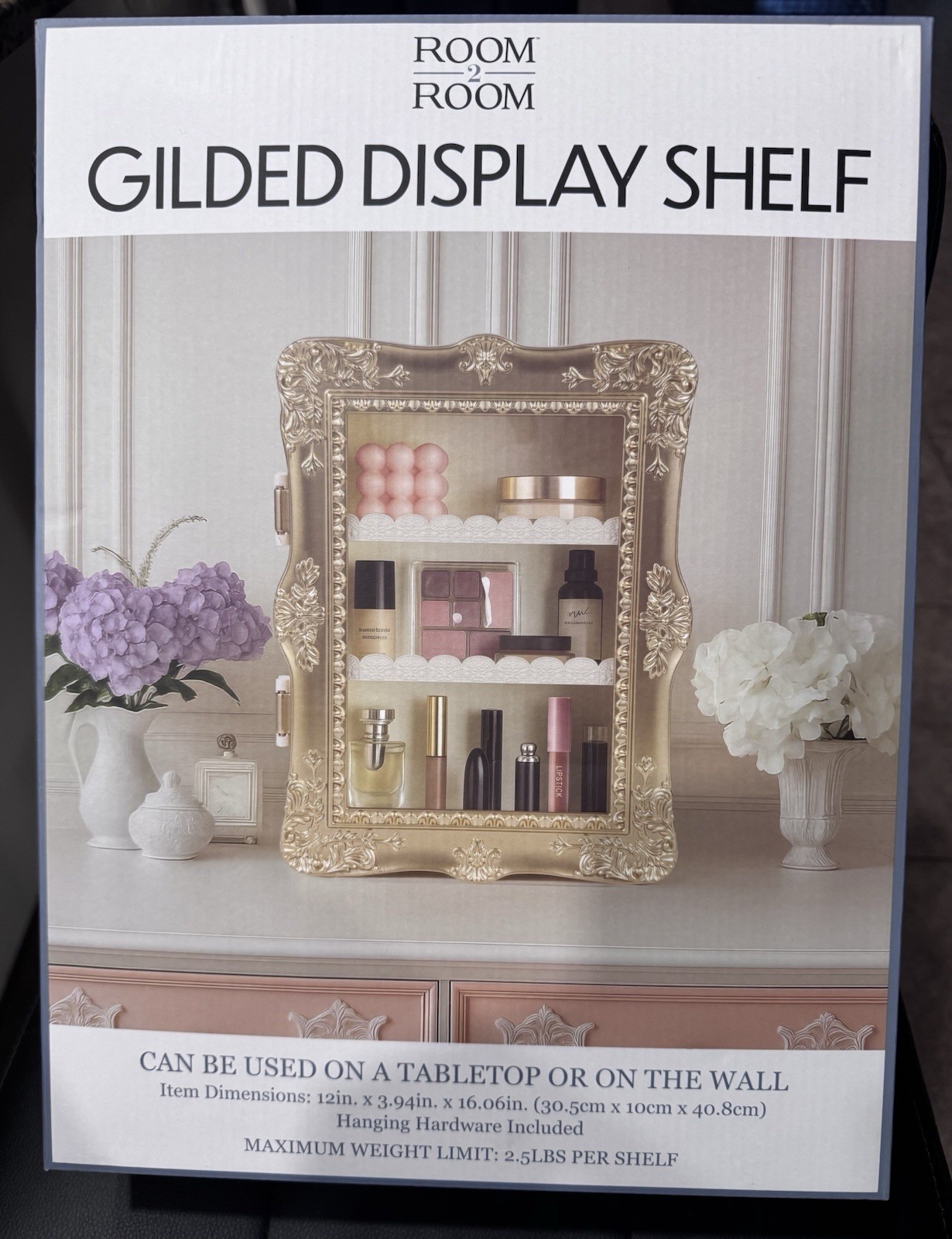 Gilded Display Shelf Five Below TikTok Viral Gold Brand New Room2Room FREE SHIP