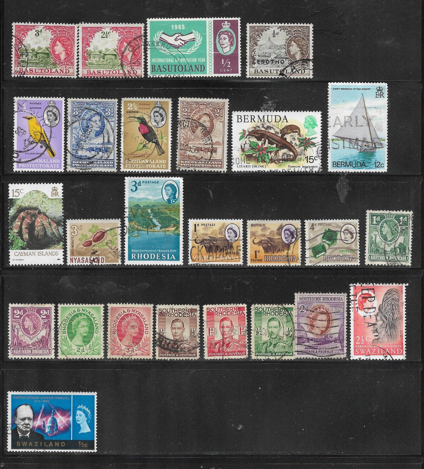 27 Used British Colonies & Territories Stamps