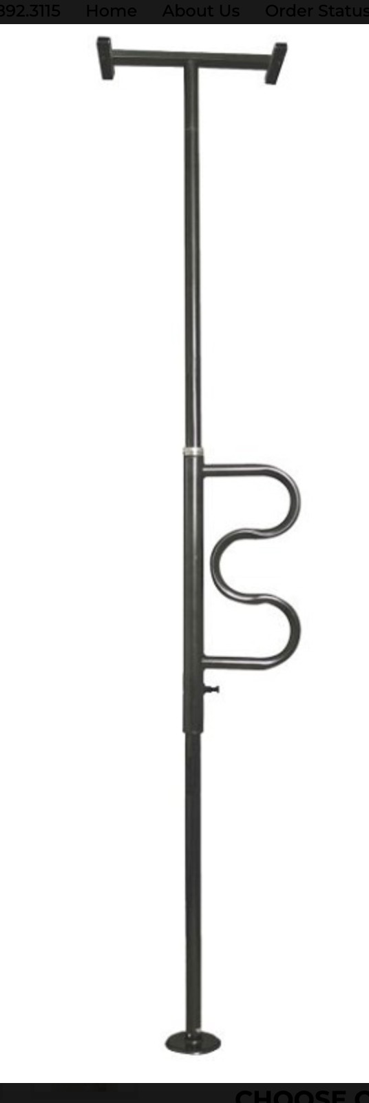 Adjustable Bed Assist Rail Support Security Pole Floor-to-Ceiling Grab Bar