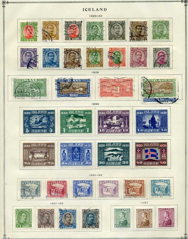 Iceland Collection on mostly Complete Scott International Pages