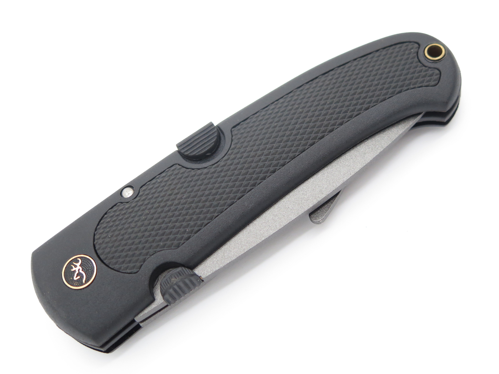 Vtg Browning 608 Kodiak FDT Seki Japan Black Guthook Folding Hunter Knife