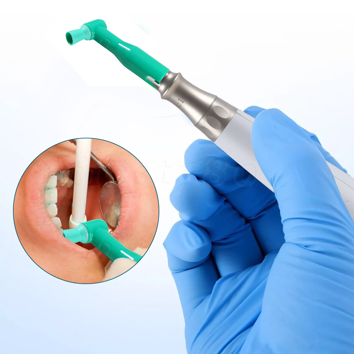 100 -500 Dental Disposable Prophy Angles Firm / Soft Cups Contra Angle 105°