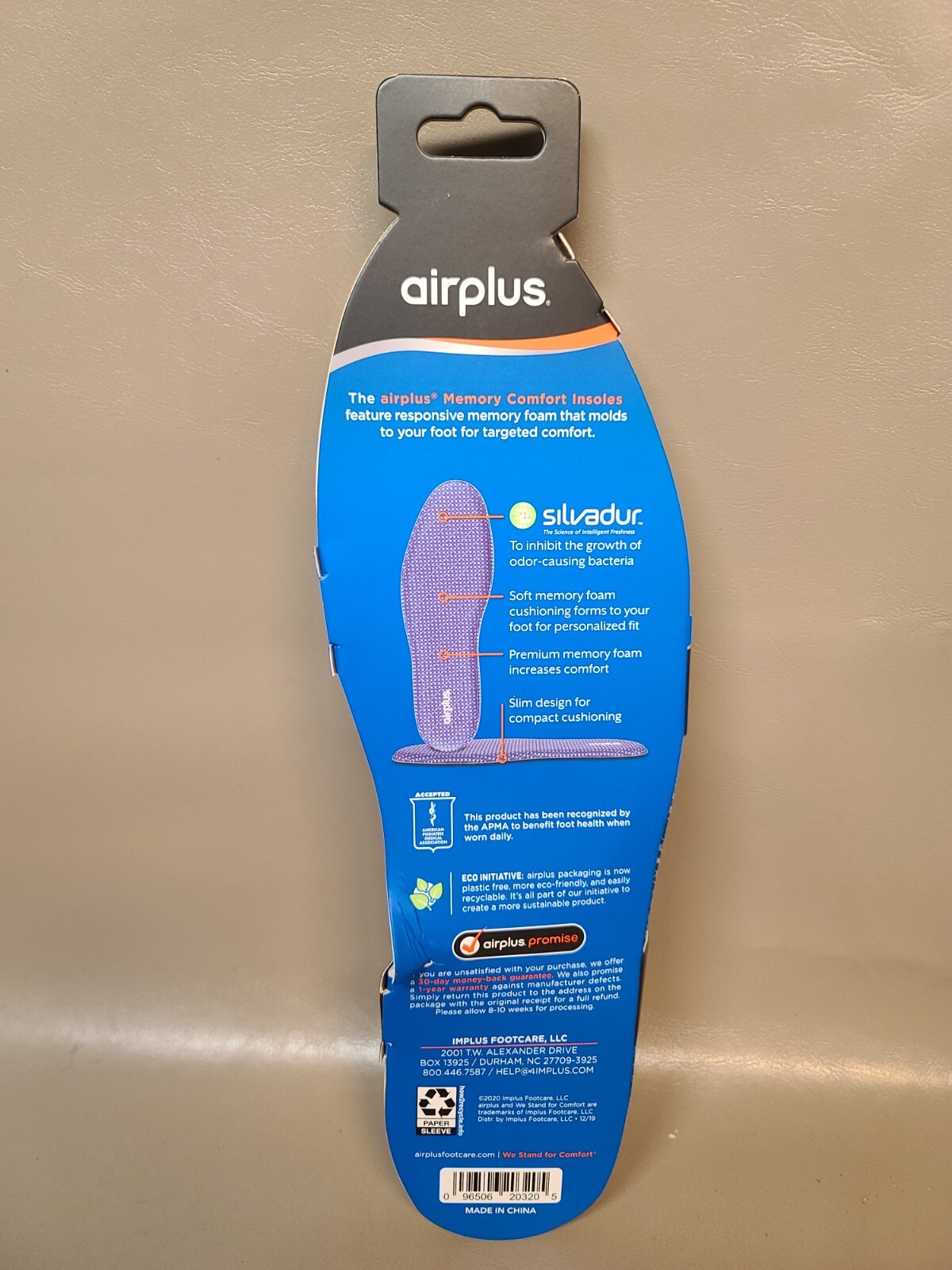 Airplus Memory Comfort Foam Insoles with Memory Foam for Men Trim to Size 7-13*