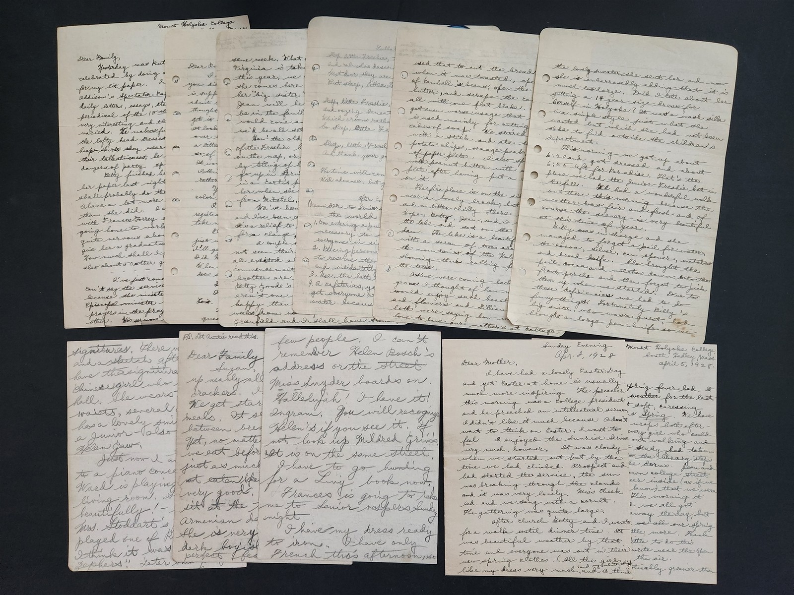 1920s antique LETTER LOT mineola ny FRANCES WHITTY from MOUNT HOLYOKE COLLEGE