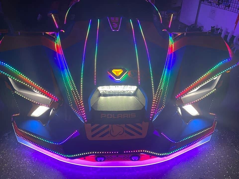 4FT 48" x16PCS APP+Remote CHASING Flow LED IP68 Polaris Slingshot Strips Lights
