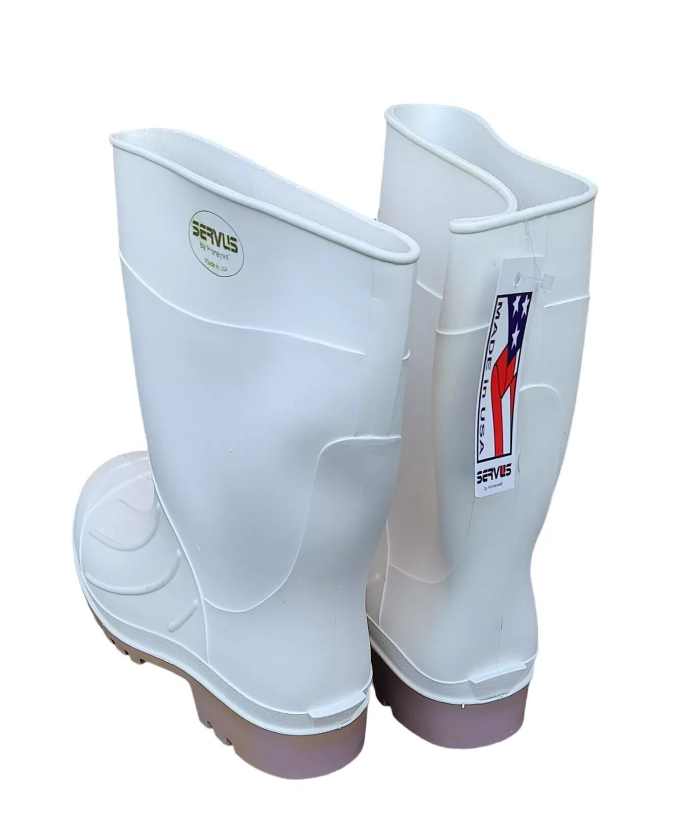 Rubber Fishing Hunting Waterproof PVC Work Mud Muck Chore WHITE BOOTS PLAIN TOE