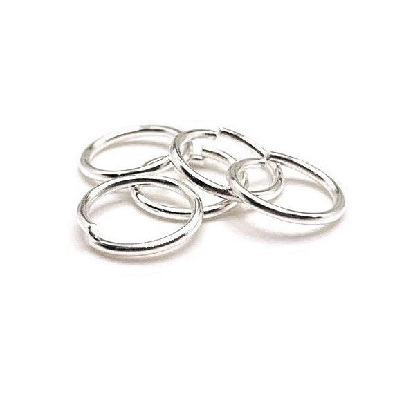 10mm, 18g, Silver Plated Open Jump Rings - US Seller
