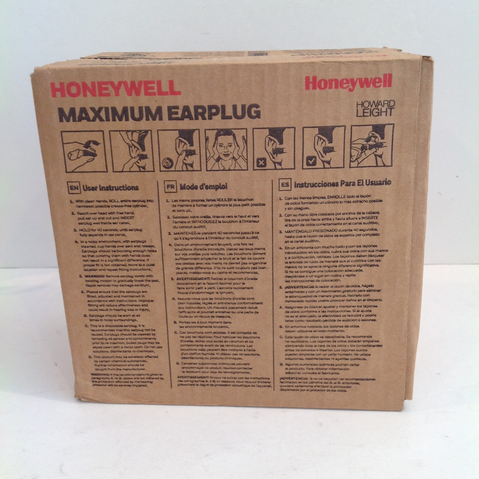 Howard Leight Max-1 MXM-1 Uncorded Earplugs Foam NRR 33 dB Orange 200 Pair Box