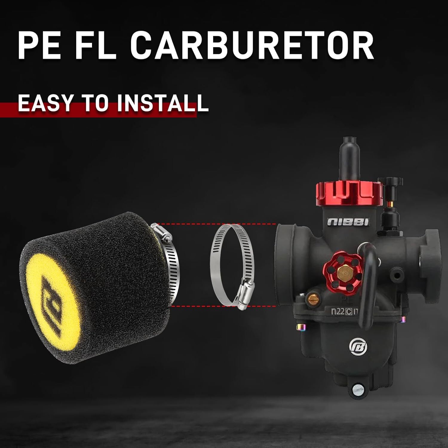 NIBBI PE17 Carburetor Air Filter Kit For Honda XR80R 1985-2003 CRF80F 2004-2012