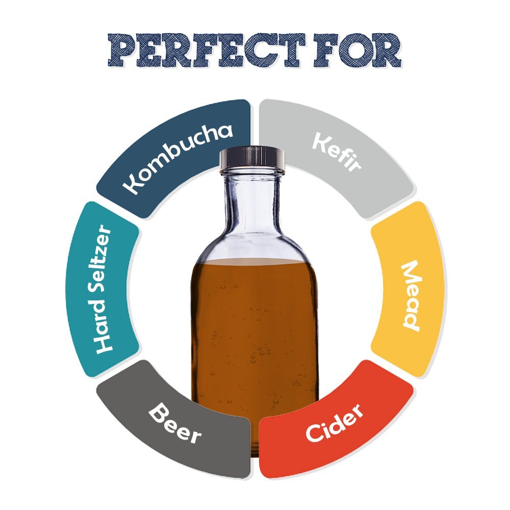 Store Bought Kombucha Bottle Cap Replacements - 38 mm - 8 pack