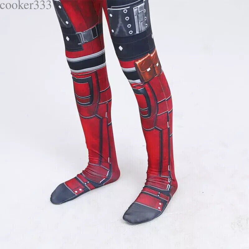 Deadpool Costume Cosplay Halloween Kids Bodysuit Boys Fancy Dress Party Red 2024