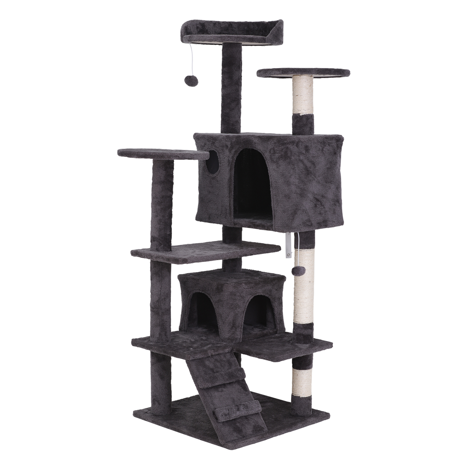 Durable 55" Cat Tree Activity Tower Pet with Scratching Posts Ladders Indoor