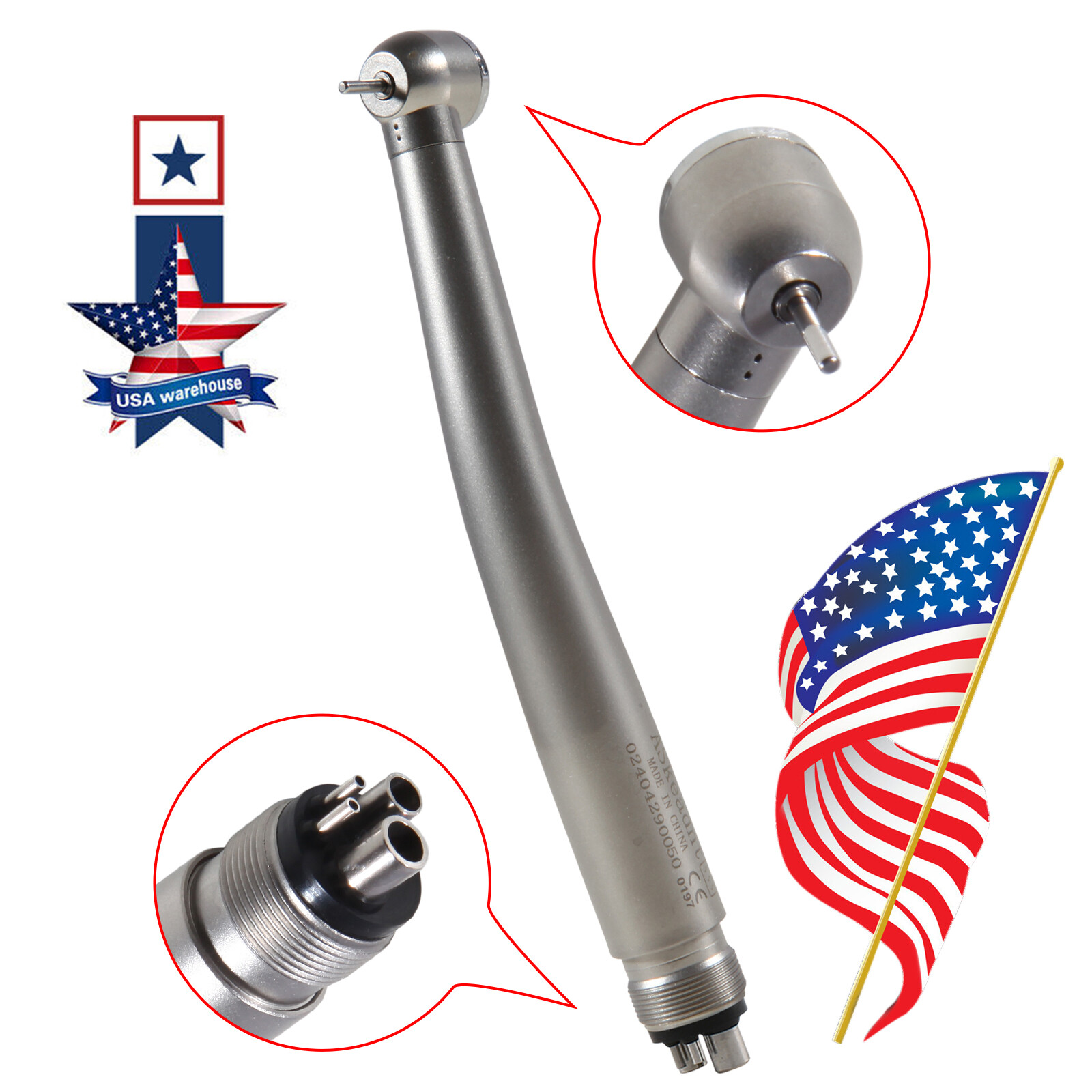 10 PCS Dental High Speed Handpiece Push Button Turbine 4 Hole NSK Pana Max Style