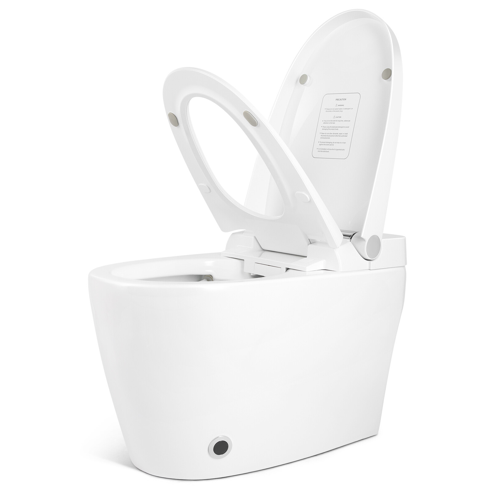 New Electronic Smart One Piece Toilet Heat Auto Flush Foot Sensor w/ Night Light