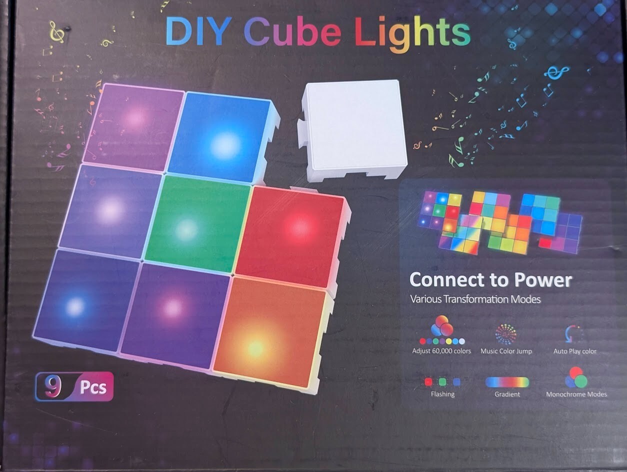 9 Pack Wall Light RGB Panel Smart APP Mini Square RGB Lights Smart LED White