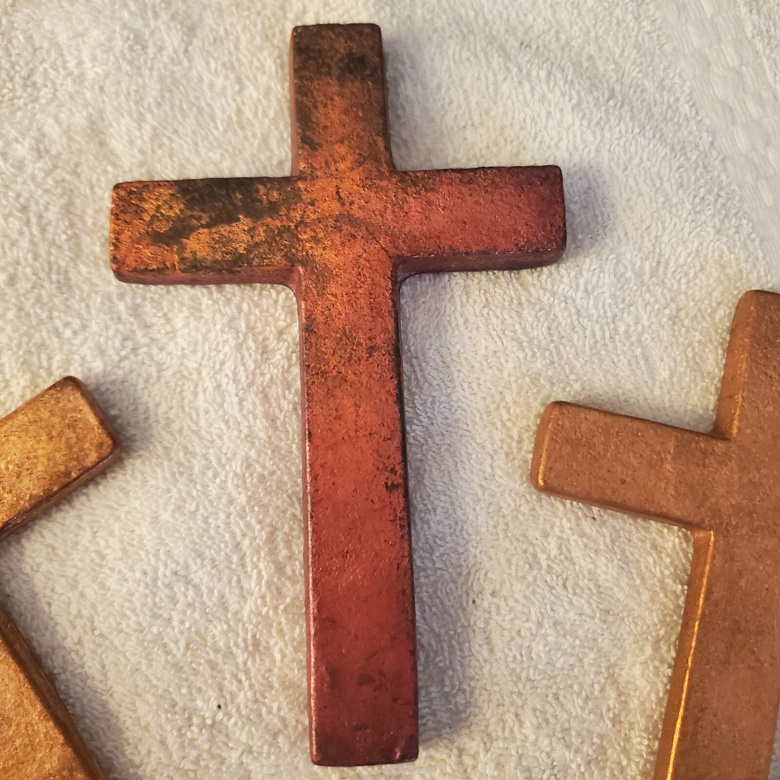 3 Vintage Copper Ingot Smelter Cross's 1940s-50s