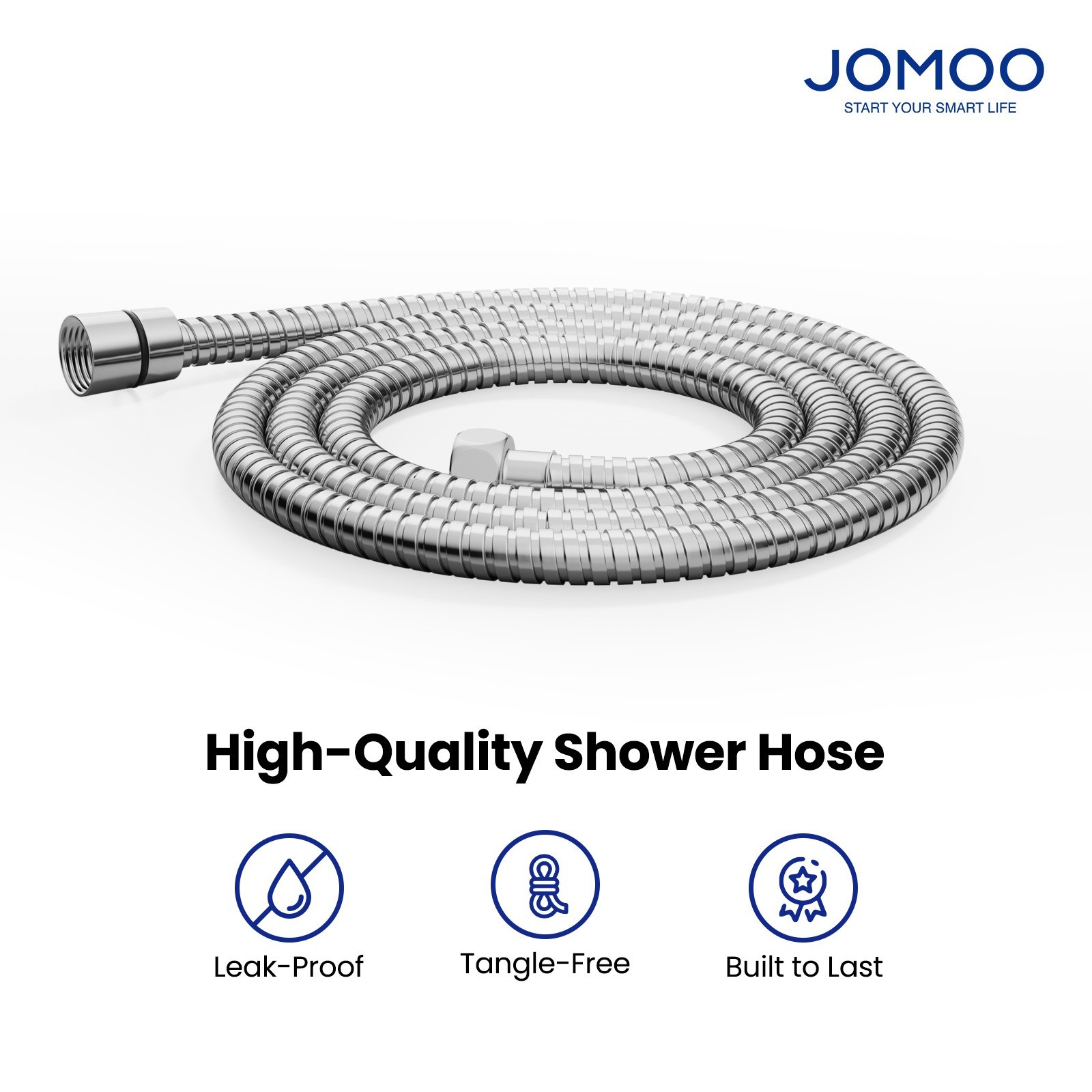 JOMOO Shower Hose 59-118" Stainless Steel Extension Brass Fit,EPDM Inner Tube