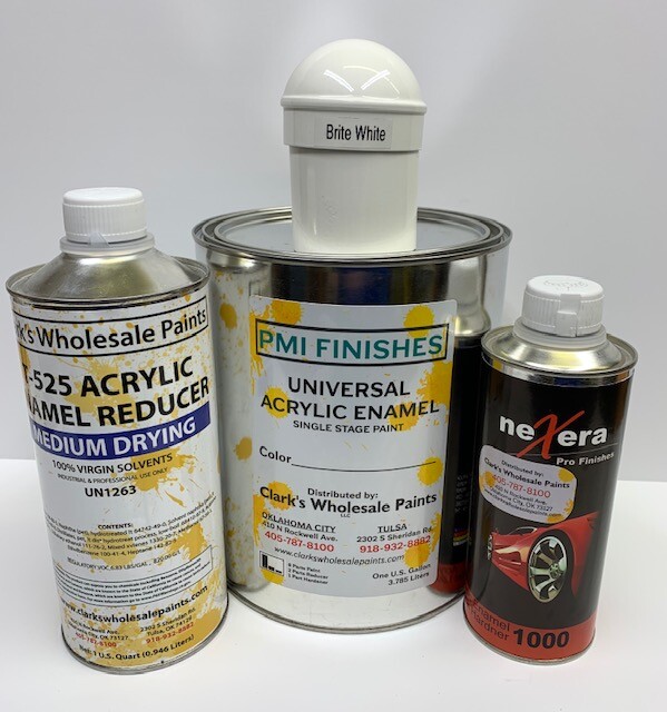 Brite White Gallon Kit Single Stage ACRYLIC ENAMEL Car Auto Paint Kit