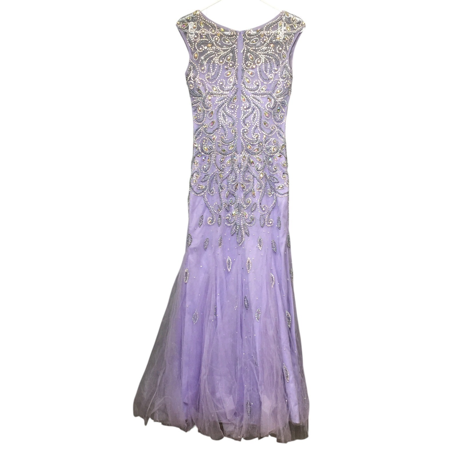 Fantastic Finds Gown Girls Size 2 Lavender Rhinestone Embellished Pageant Dress