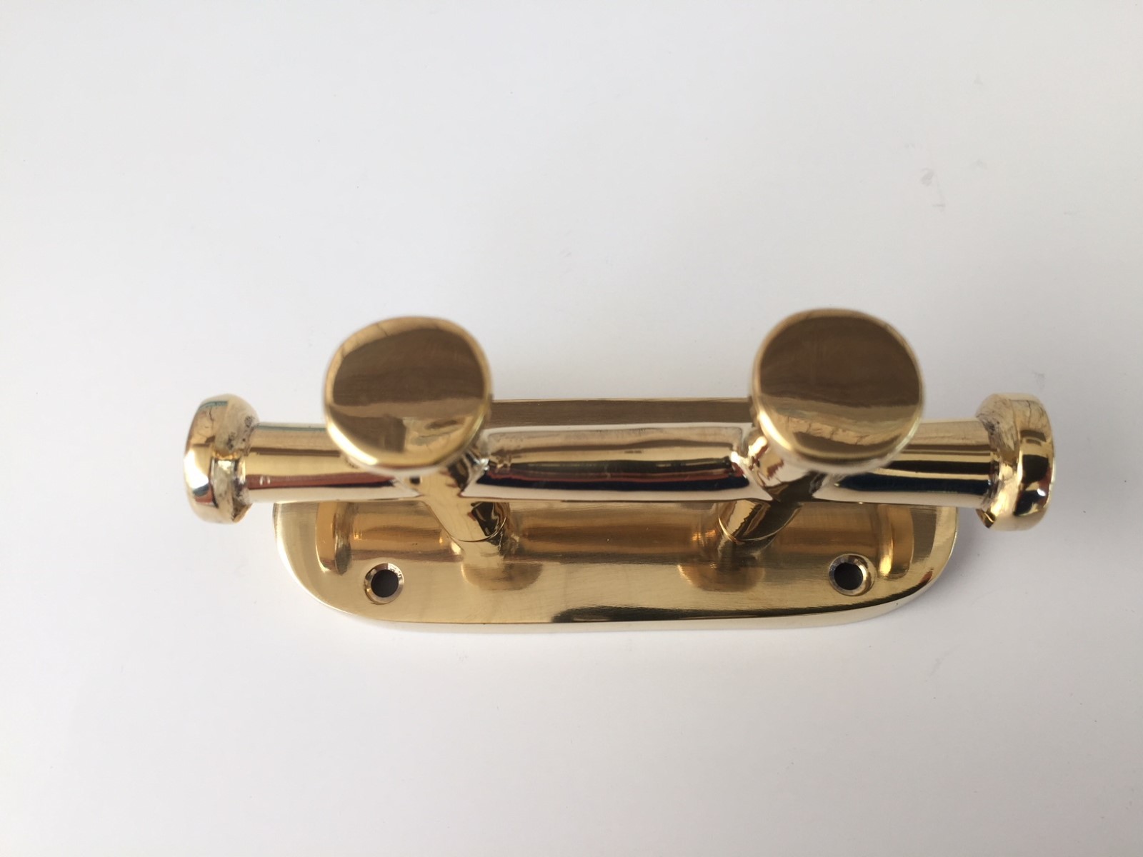 Brass Double Cross Bollard Cleat - Nautical Marine Boat Dock Chock - Handle Hook