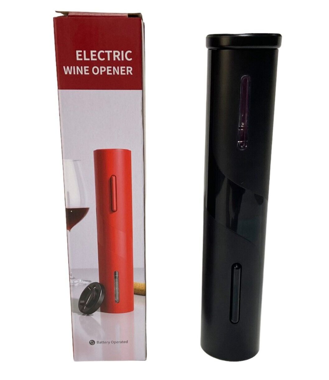 Electric Wine Opener Battery Operated Wine Bottle Openers with Foil Cutter Black