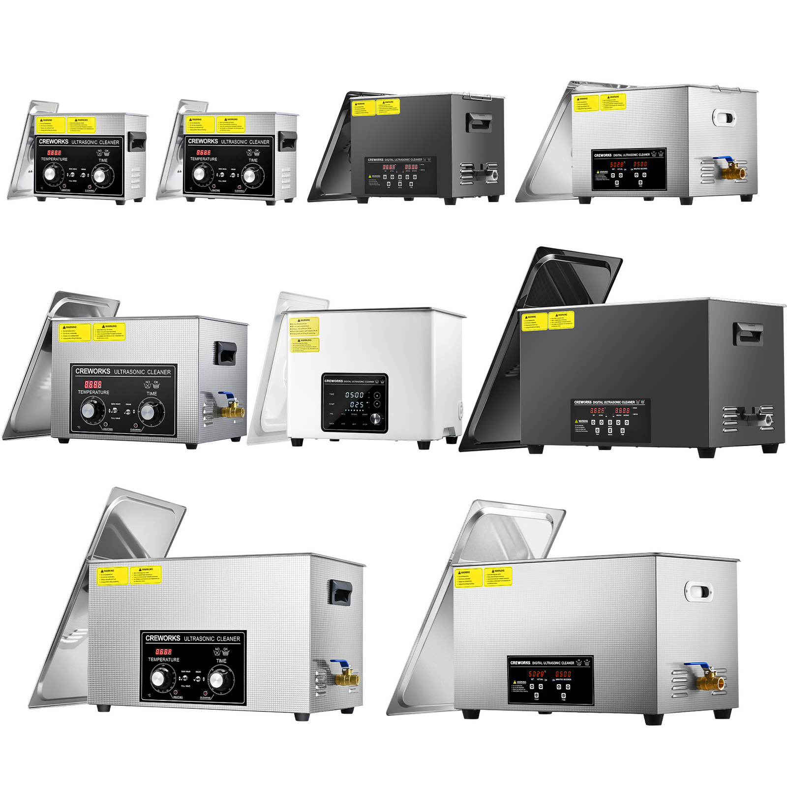 CREWORKS 2L-30L Ultrasonic Cleaner with Timer & Heater Digital Sonic Cleaner