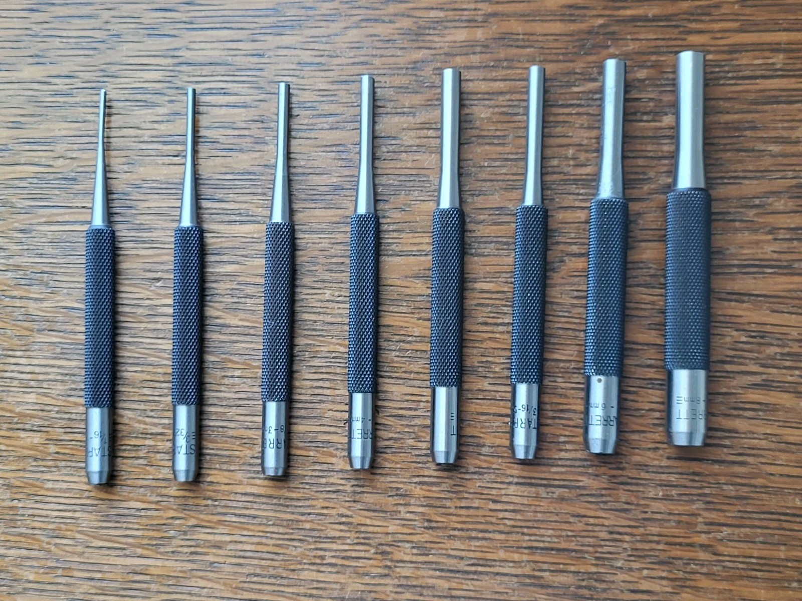 Starrett No. S 565 Drive Pin Punches Set (8) w/Pouch Machinist Tools USA