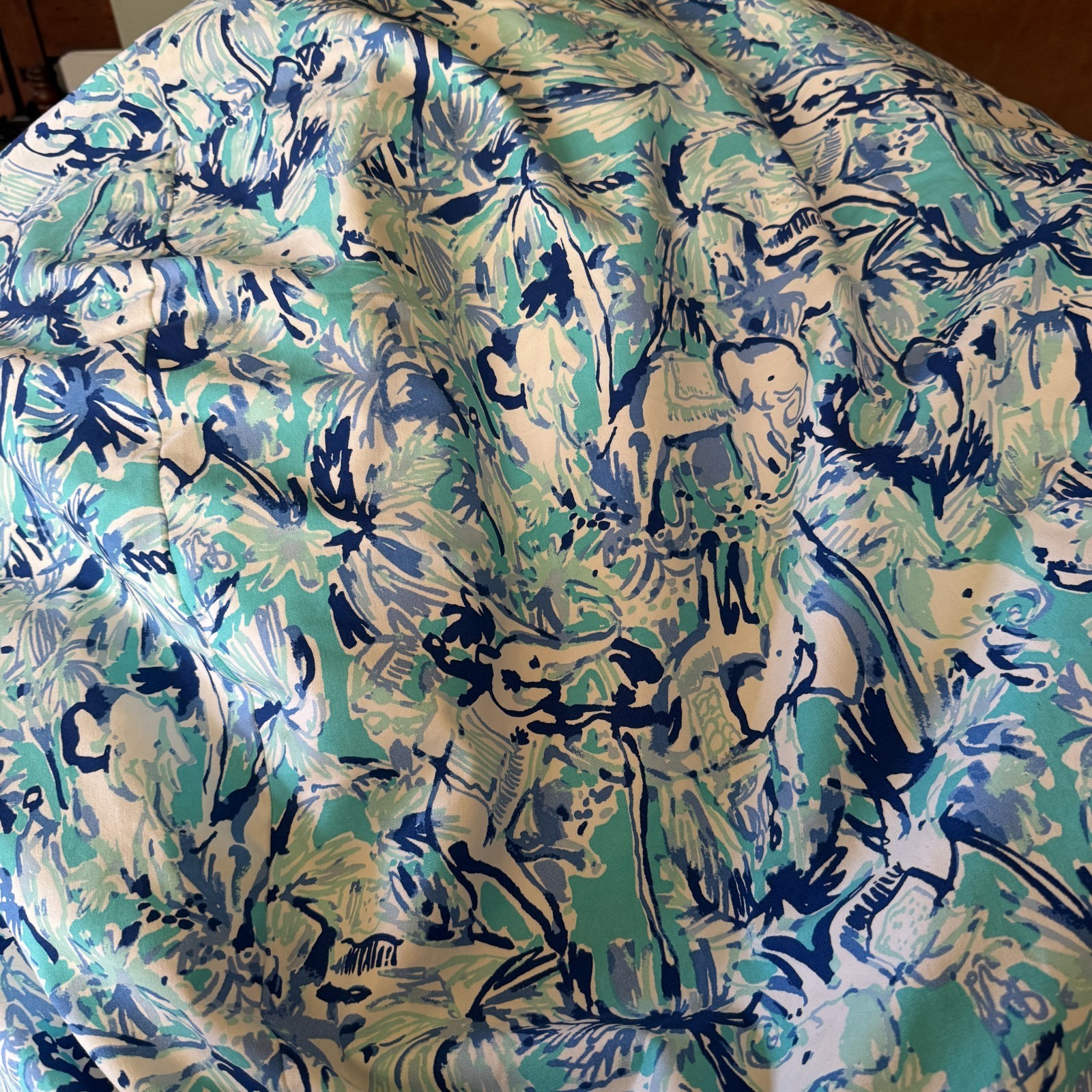 Pottery Barn Lilly Pulitzer Bean Bag Chair Elephant Appeal Slipcover with Insert