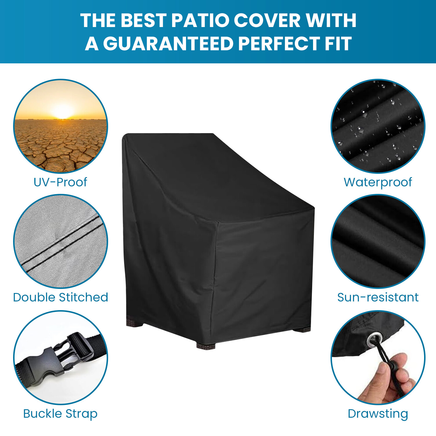 Patio Chair Cover Casual Seating Waterproof Outdoor Garden Lawn Furniture Covers
