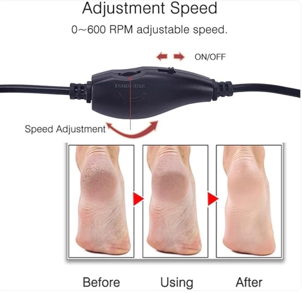 Professional Electric Callus Remover Pedicure Foot File w/ 60 Sanding Discs