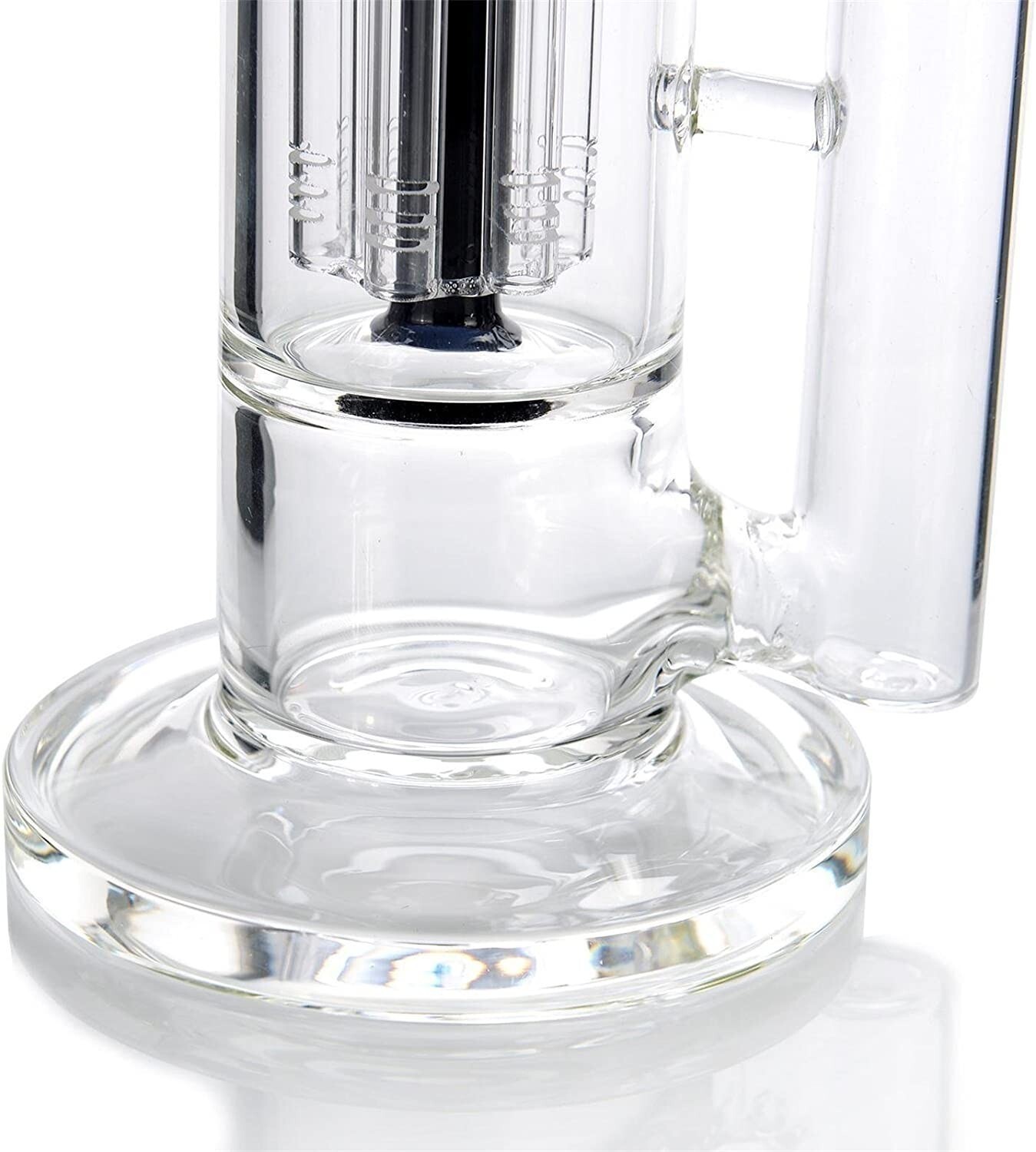 16.5" Black Heavy Glass Bong Shisha Percolate Hookah Water Pipe W/ICE 18mm Bowl