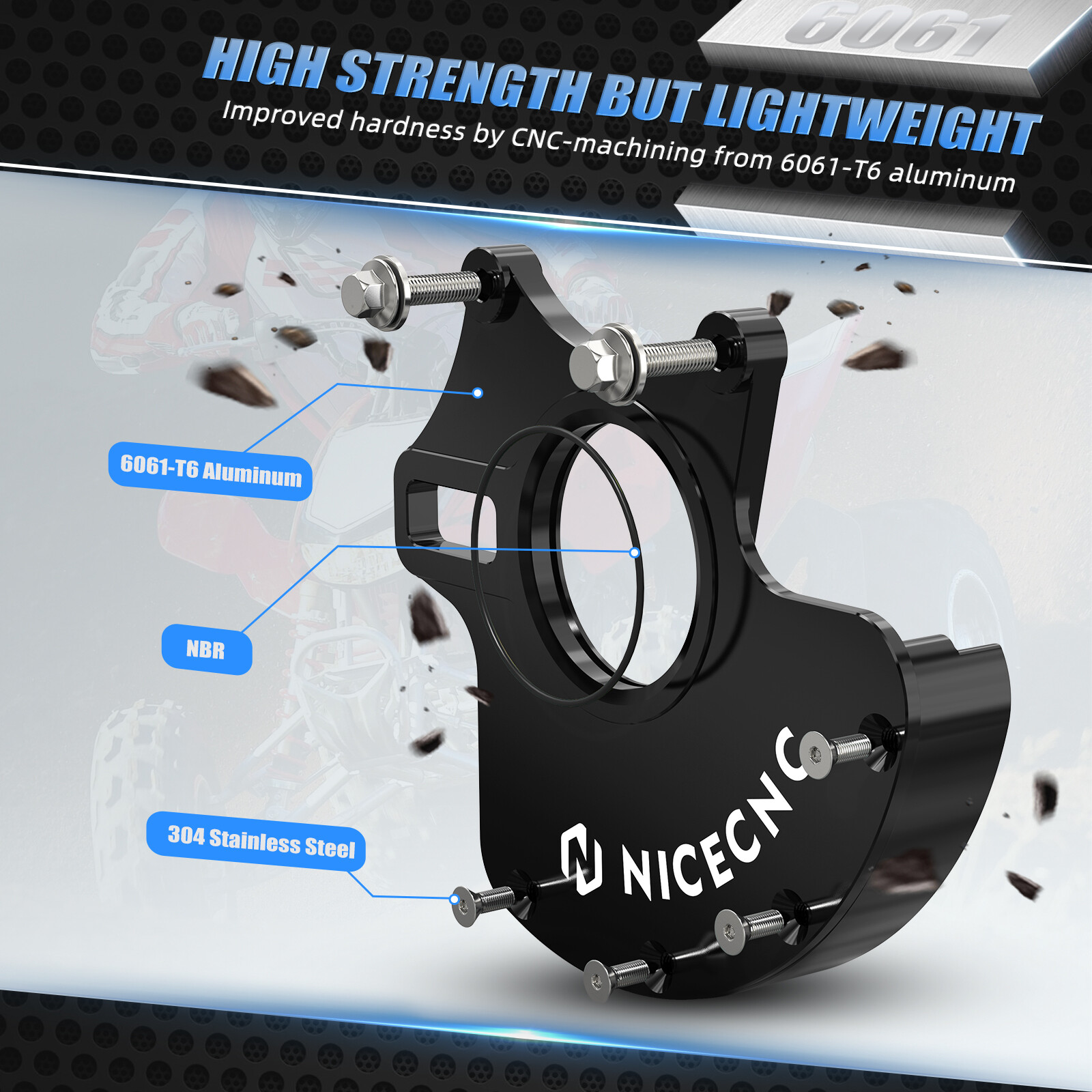 Rear Caliper Bracket Rotor Guard #43211-HP1-000 For Honda TRX450R TRX450ER Black