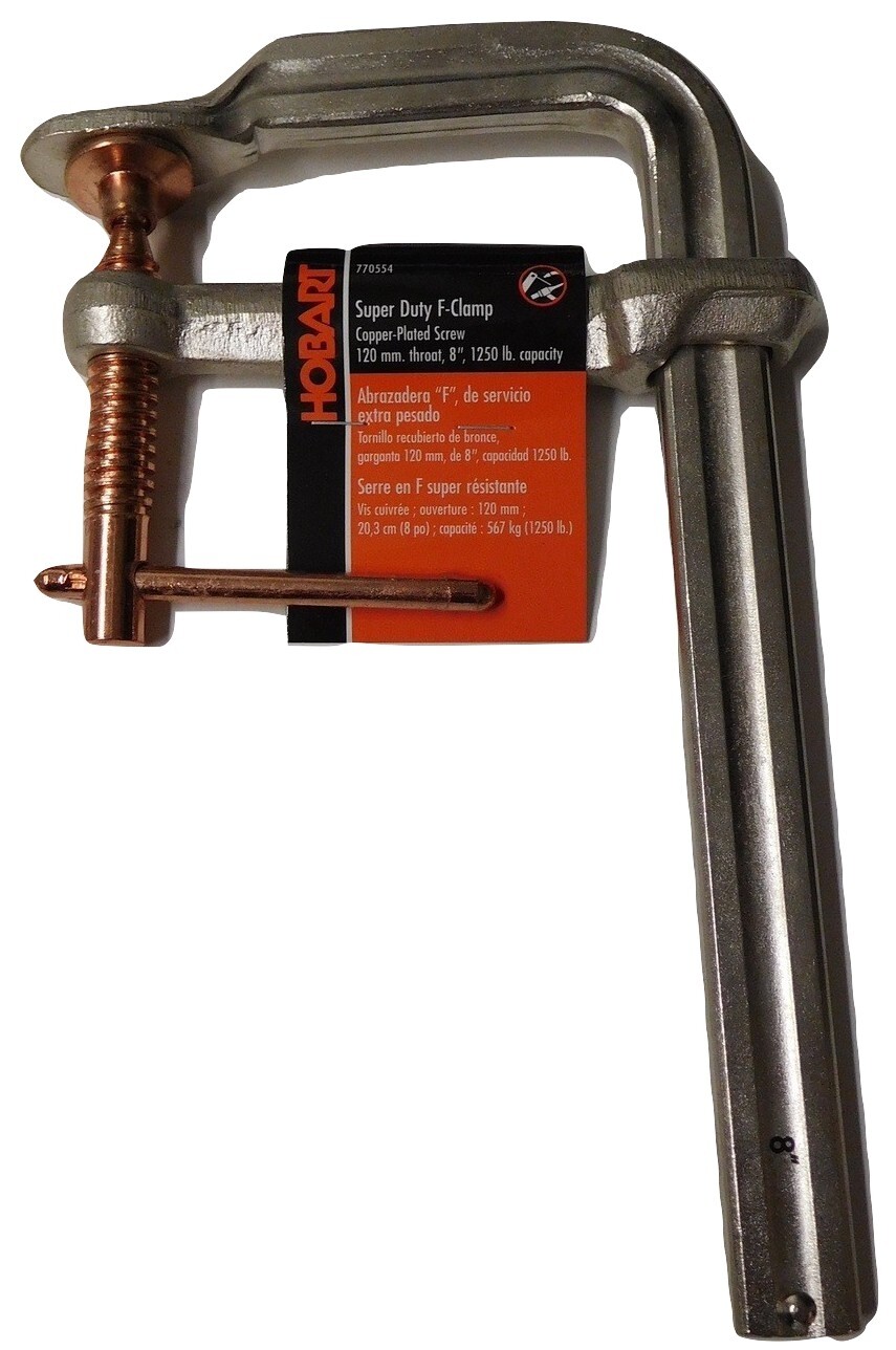 Hobart 770554 Super Duty F-Clamp 8" Copper Plated Screw