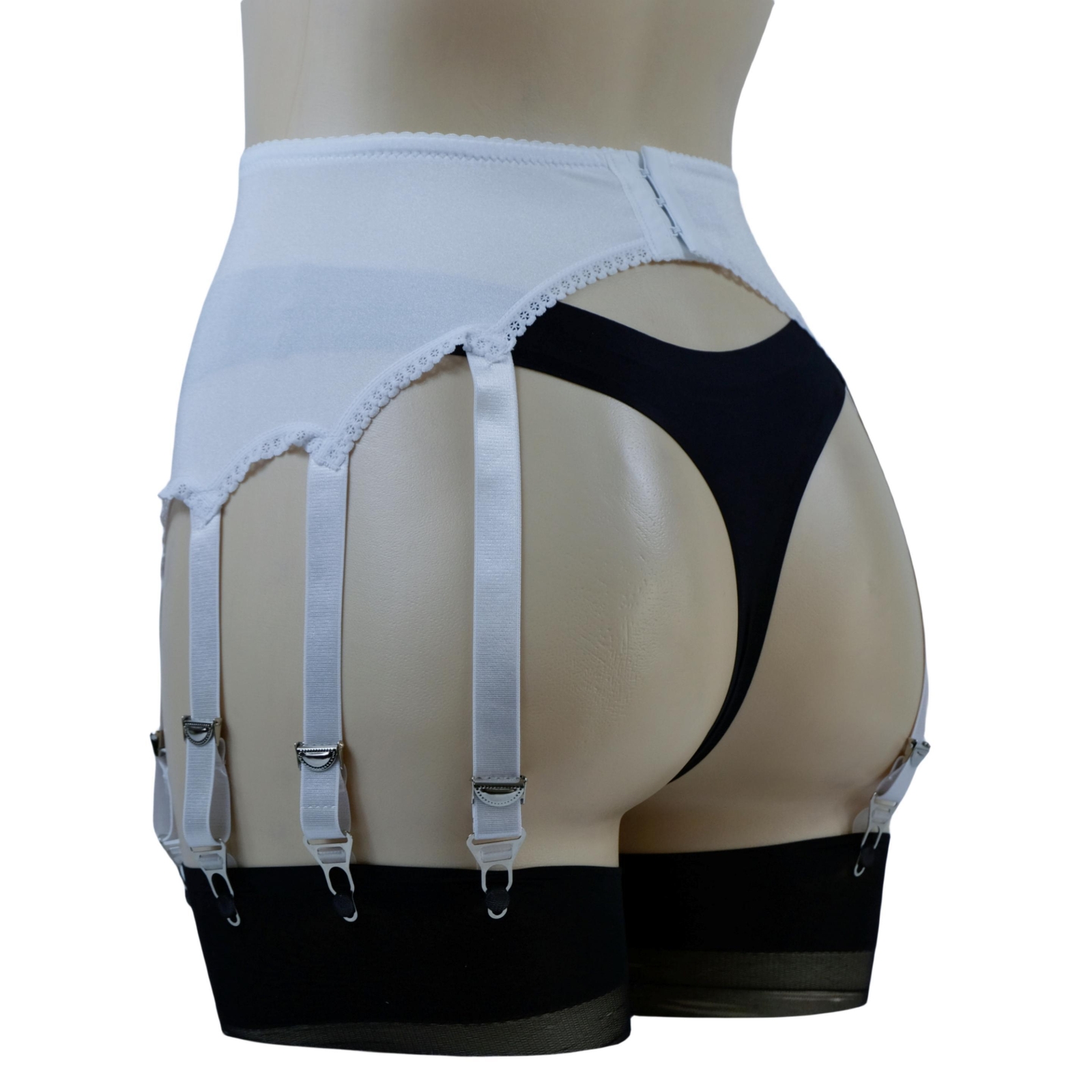 Luxallacki High Waist 10 Straps Garter Belt for Thigh Highs Girdle Metal Clips
