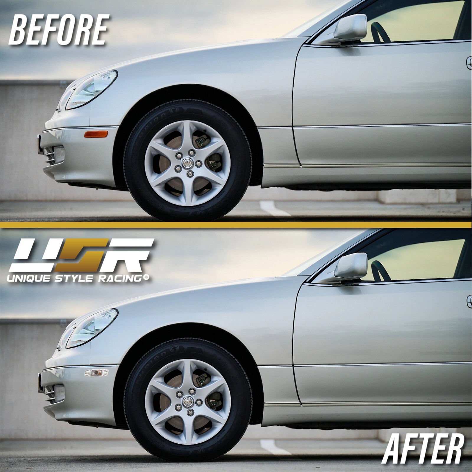 DEPO Front Clear Bumper Side Markers FIT 98 99 00-05 Lexus GS300 / GS400 / GS430