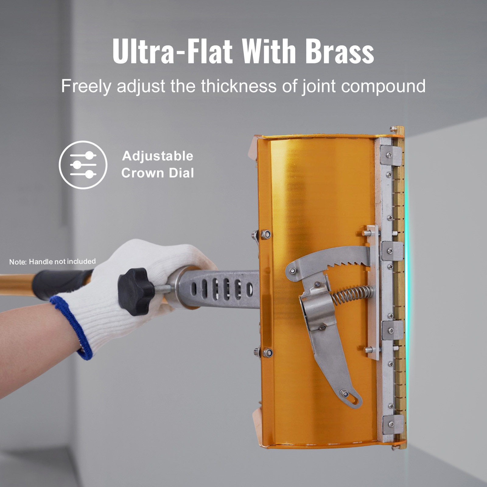 VEVOR Drywall Flat Box Finishing Mud Box 10'' Wall Compound Putty 2 Bonus Blades