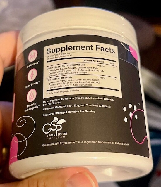 obvi. COLLAGENIC BURN ELITE - Metabolism, Fat Burning & Beauty - 60 Cap - 07/27!