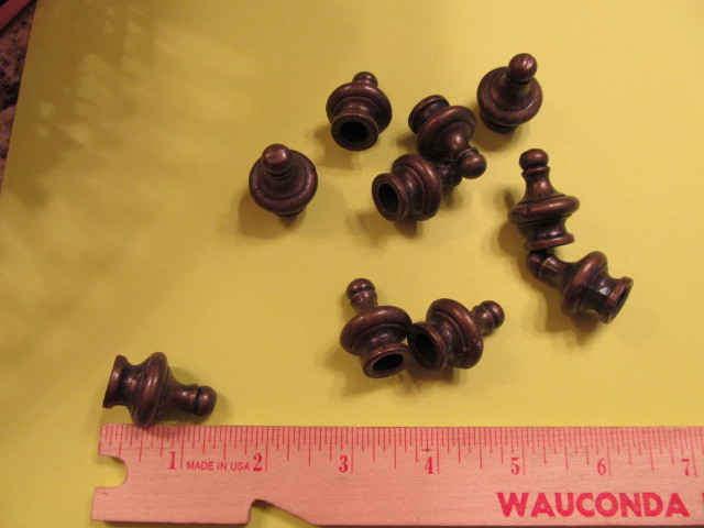 10 pcs NEW OLD STOCK - LAMP FINIALS - PAWN CHESS PC LOOK - HEAVY THREADED METAL